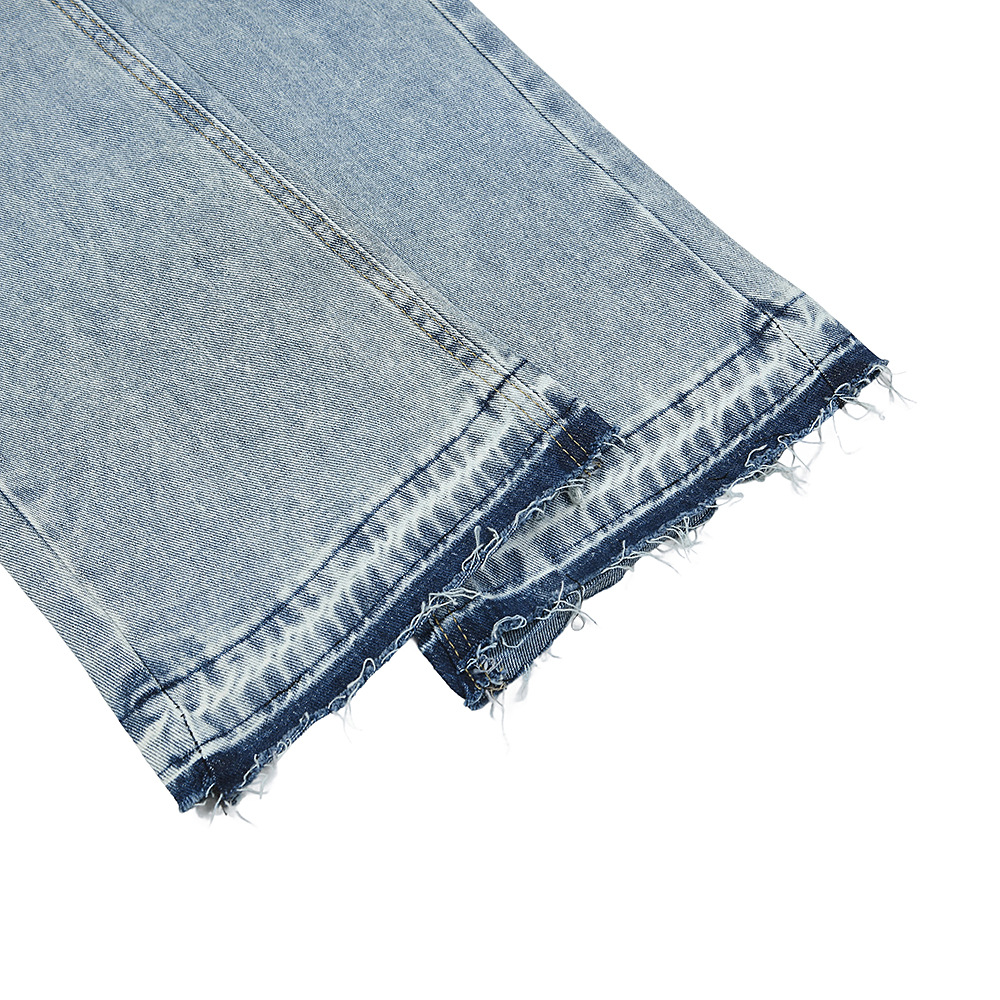 2025 Cross-Border Wholesale Vintage Washed Distressed Denim Flared Pants For Men, Loose Straight-Leg Floor-Length_voghion.com
