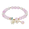 S033-Glass imitation jade lily of the valley flower bracelet--Purple white#SZ240