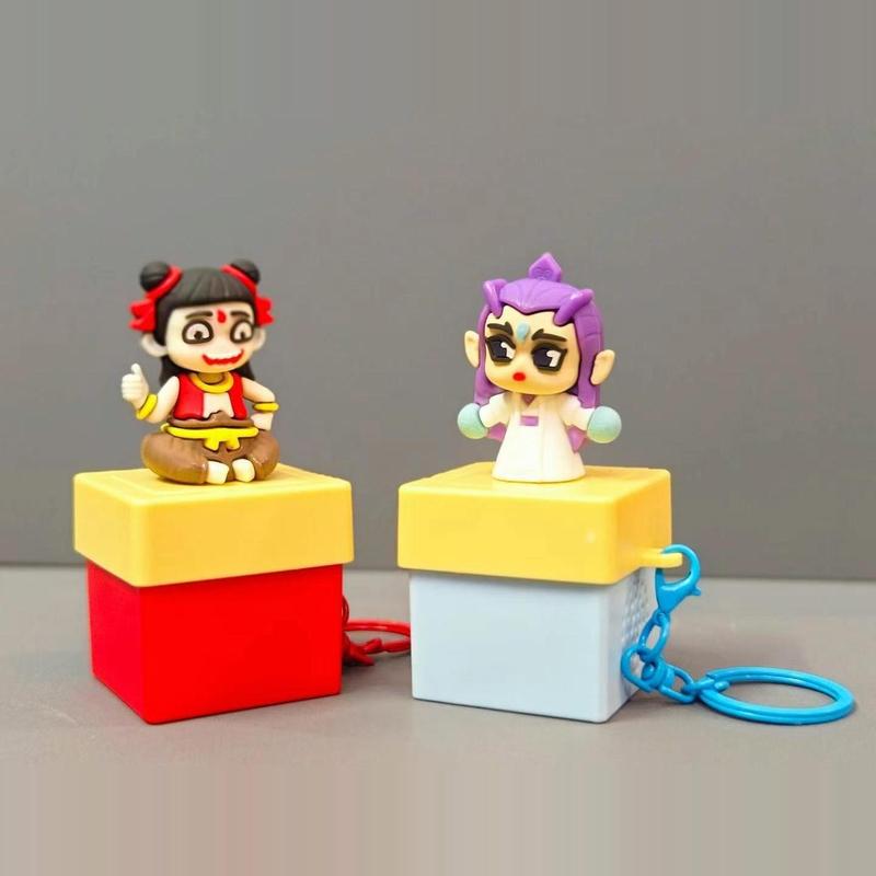 人気のボボチキン音と光のボタンキーホルダー、音響効果付きの新しいお尻、ネザ小ペンダントキーボード減圧おもちゃ|undefined