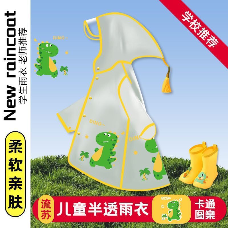 Household Kidsren's Raincoat for Boys and Girls, Kindergarten Student Version for School, Special Rainproof Long School Poncho for Girls