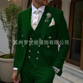 亚马逊新款跨境男士婚礼西装套装西服商务宴会舞会修身西装婚礼