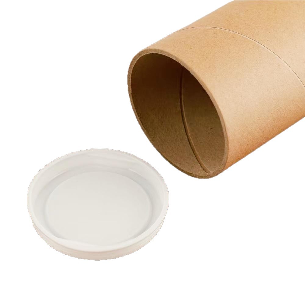 Tubo de Cartón Kraft con Tapa de Papel Kraft Resistente a la Humedad para Empaque Expreso