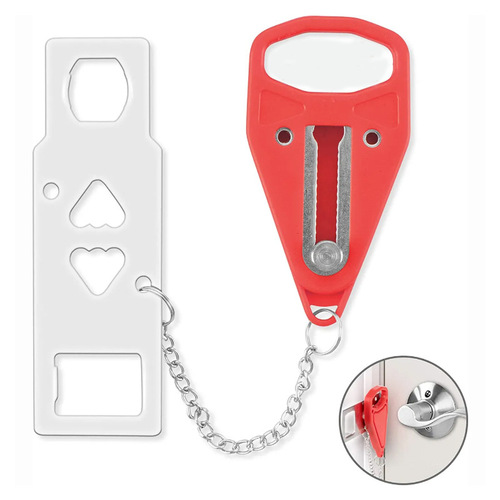 New Upgraded Dual-Head Portable Door Latch Lock, Hotel Door Stopper, Door Blocker