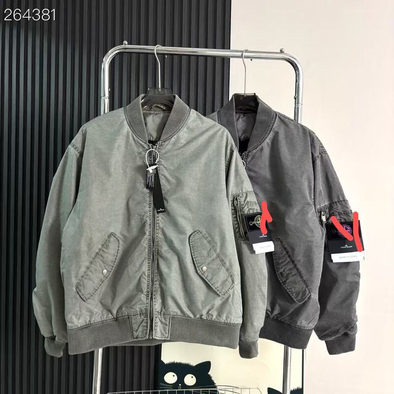 Cross-Border Stone Brand Heavy-Duty Baseball Jacket for Men and Women, Cotton-Padded Warm Coat, Island Foreign Trade Wholesale