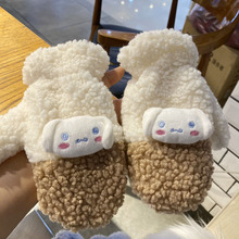 韩国ulzzang软妹可爱毛绒大耳狗手套女冬加绒防风保暖滑雪骑车
