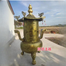 寺庙复古烧化纸炉圆形聚宝炉大型香炉铸铁烧金炉元宝炉室外焚经炉