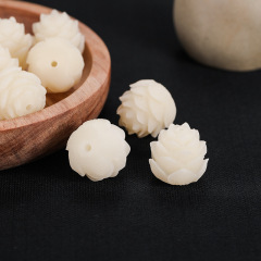 白玉菩提子白菩提根彫刻蓮散珠DIY仏珠手串ブレスレット部品ペンダントアクセサリー