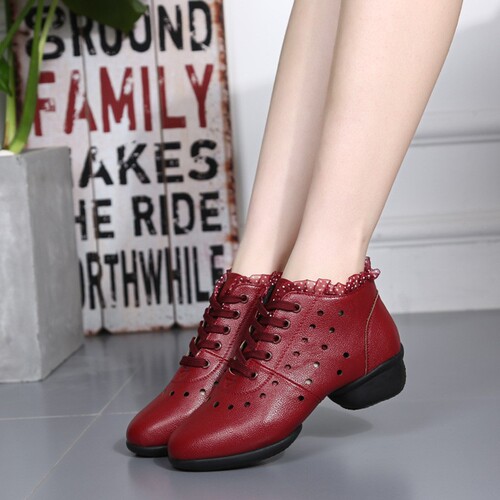 Square dance shoes, dancing shoes for women, adult soft sole, mid-heeled sailor dance shoes, dance shoes, performance shoes, new mesh foreign trade