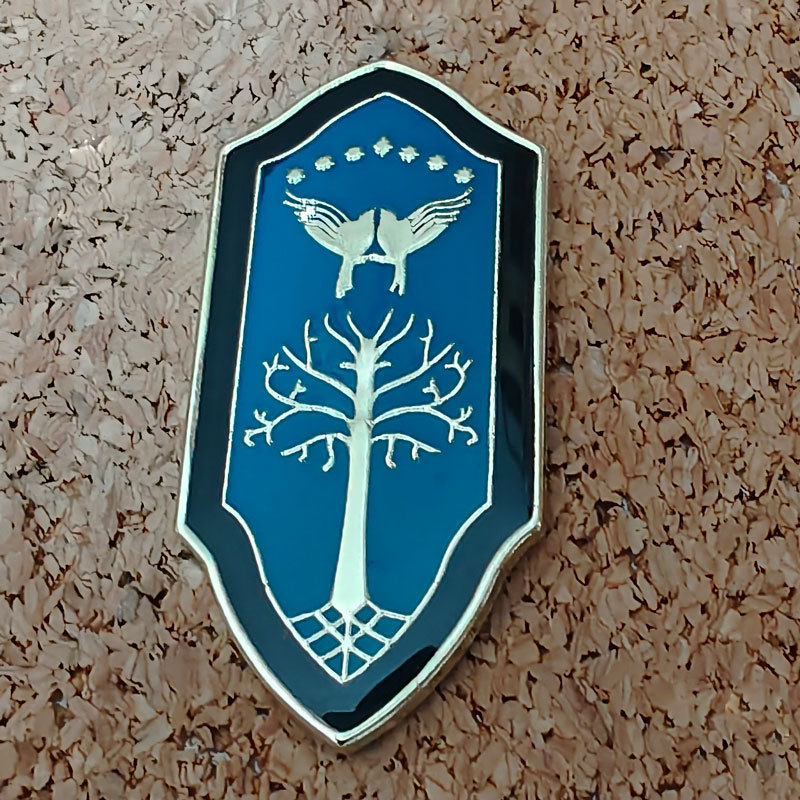Lord of the Rings Shield Brooch Movie Animation Enamel Pin Student Backpack Collar Decoration Metal Badge Accessories
