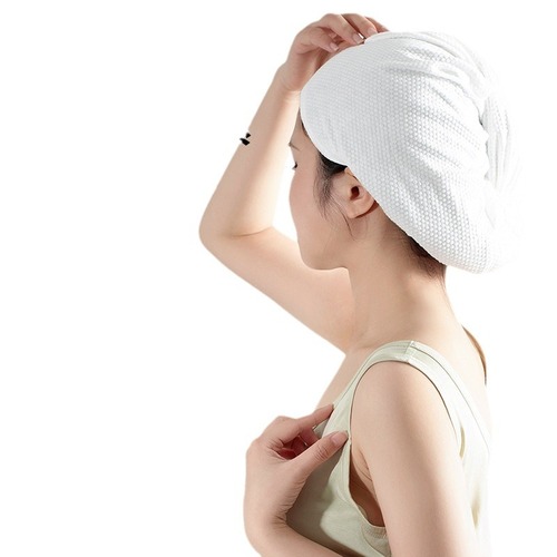 A super absorbent quick-drying hair hood for women, suitable for travel and hotels, featuring a thick hair cap and hair dryer bag.