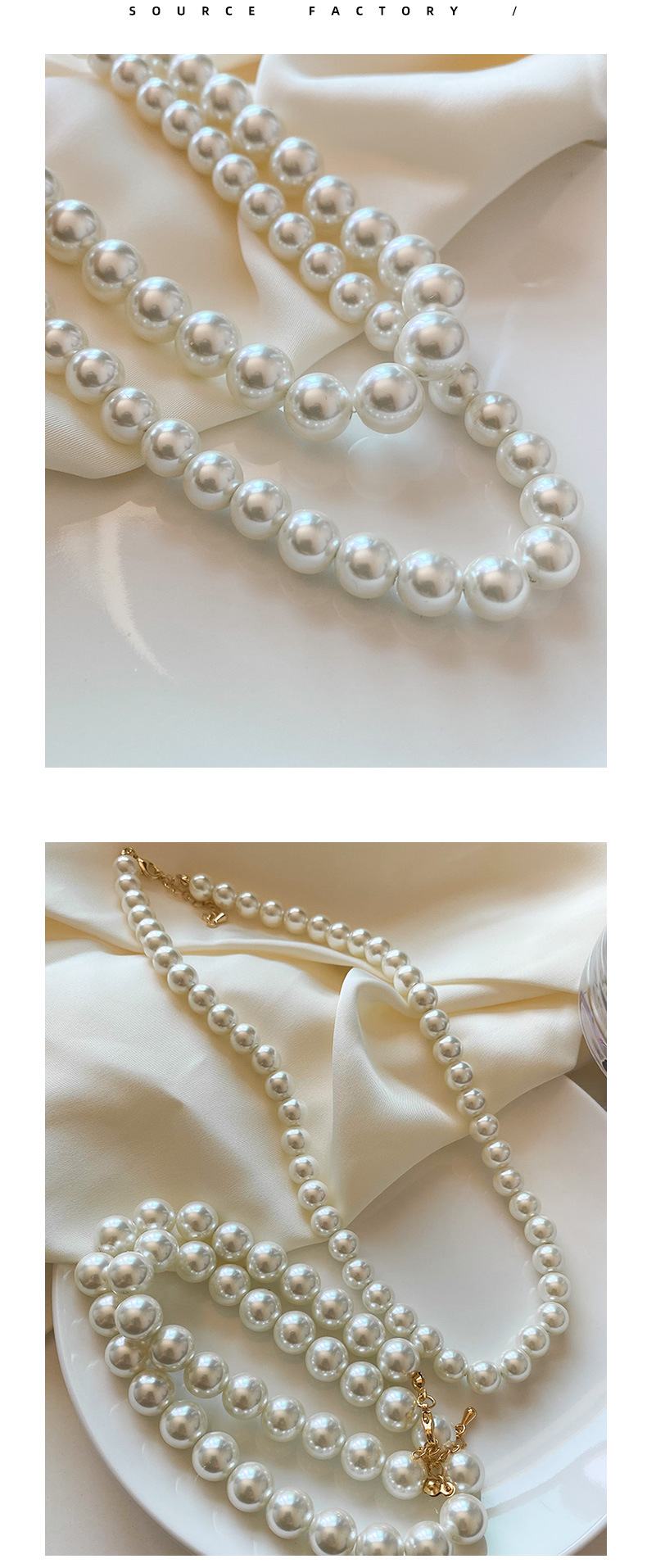 Elegant Geometric Artificial Pearl Copper Beaded Womenu0027S Necklace