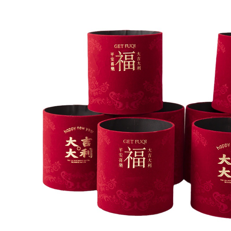 2023 ceremonia de boda inauguración bendición cubo Festival de Primavera franela bendición cubo con cubo Año Nuevo merienda flor cubo suministros festivos sala de estar Decoración