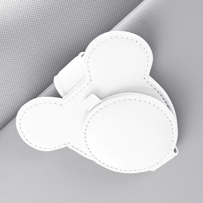Car Sun Visor Glasses Clip Multifunctional Card Bag Storage Car Sunglasses Storage Car Creative Bill Clip (Car Glasses Clip/Bill Clip) - type-aglasses-clip-white