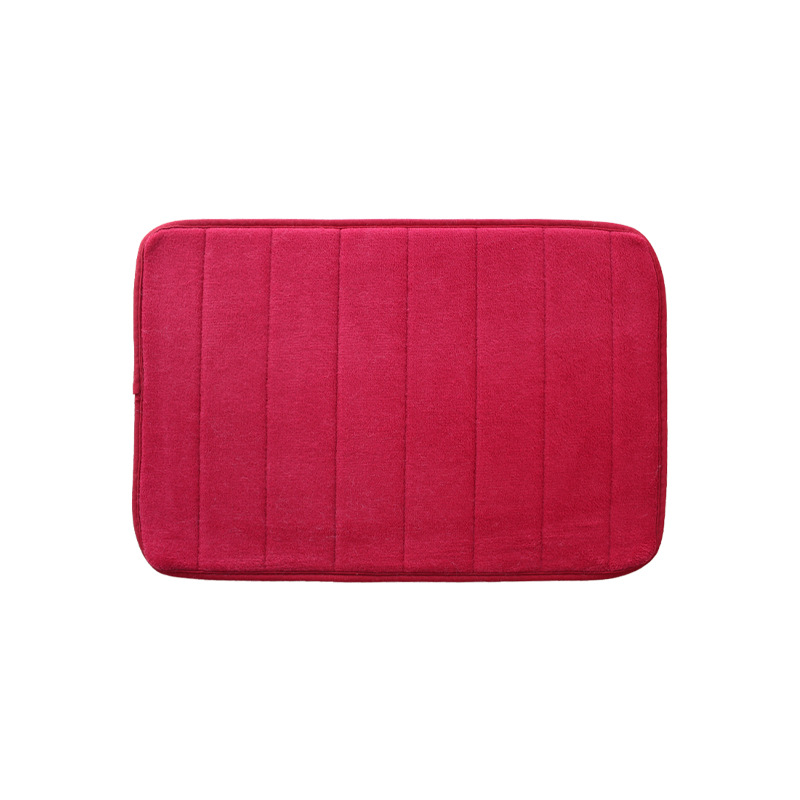 Alfombra de piso de lana de coral para el hogar alfombra de baño engrosada alfombra de puerta absorbente color sólido dormitorio sala de estar alfombra de puerta antideslizante alfombra de piso