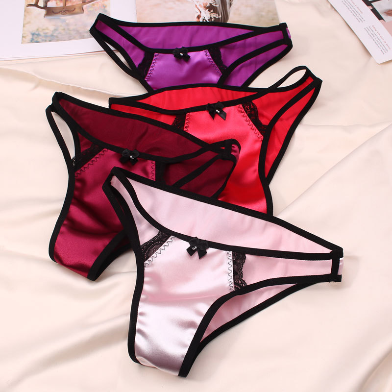 Women's Sexy Hollow-Out Plus-Size Pure Cotton Briefs with Low-Rise Design, Wholesale from Manufacturer, 2022 Foreign Trade