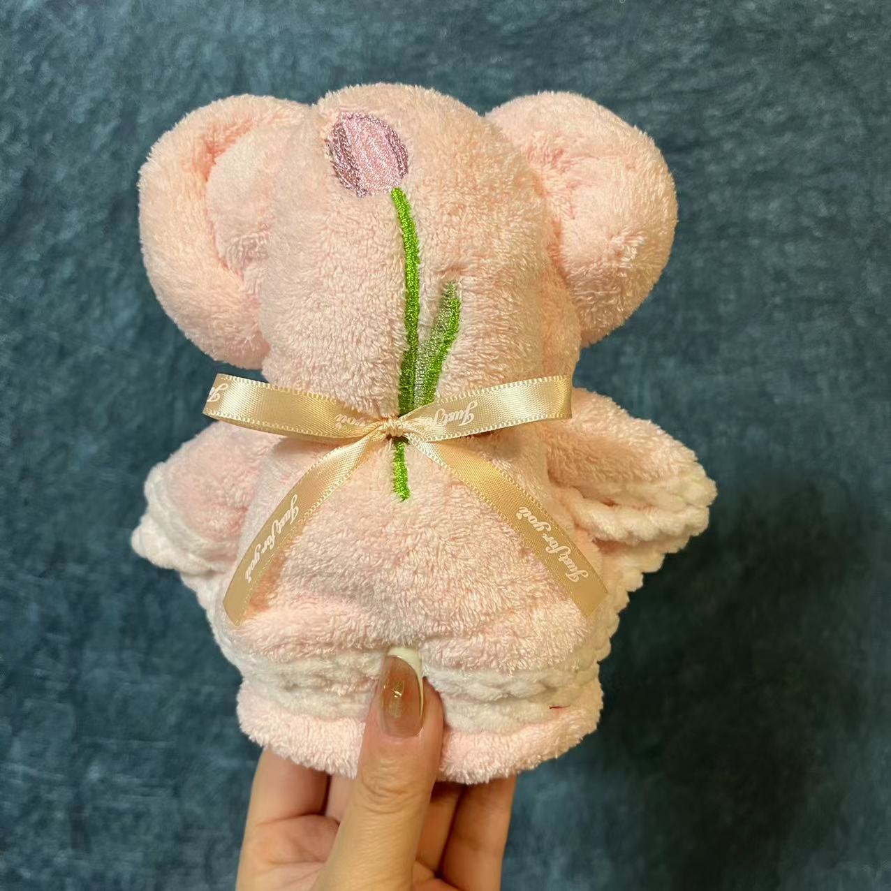 34*74 핑크 튤립 타월 빅 베어