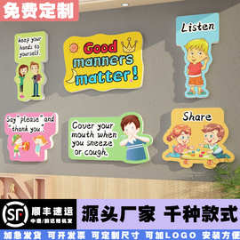 幼儿园环创材料装饰背景墙英语文双辅导托管墙贴纸画学校走廊楼梯