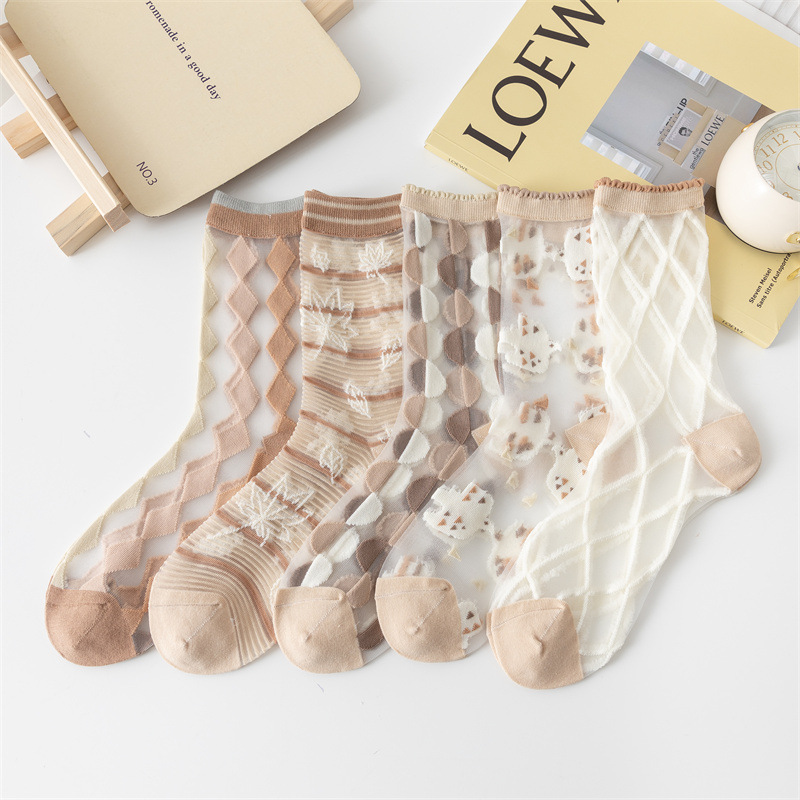 22 new pattern Socks Spring and summer Glass Silk stockings Zhuji Medium hose summer Socks Socks ventilation Silk stockings