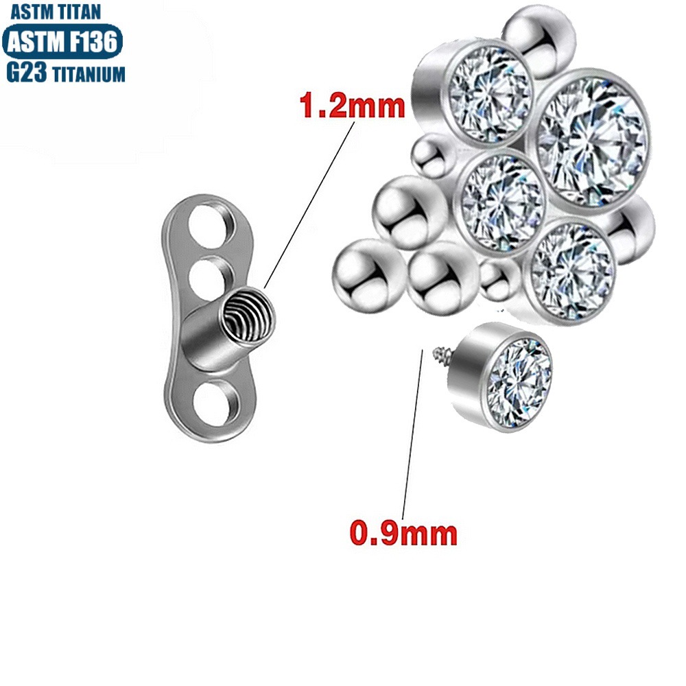Silver pointed spike labret stud material detail