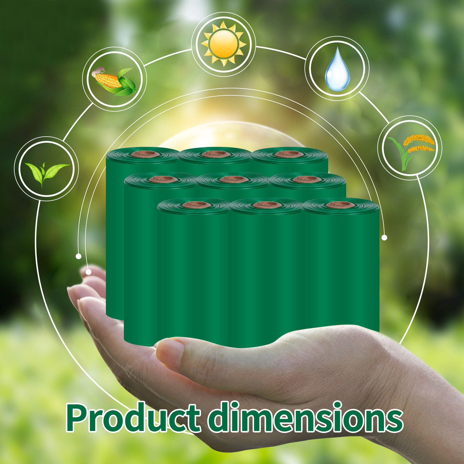 Wow, bolsa de arena para gatos personalizada, bolsa de mierda para perros, bolsa de heces degradable EPI, bolsa de basura para mascotas desechable