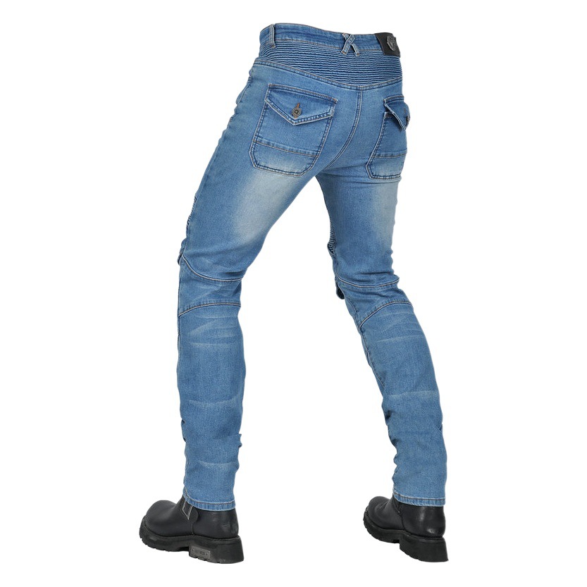 VOLERO Volum Gong motocicleta jeans hombres vintage motocicleta casual stretch cintura alta pantalones de montar delgados
