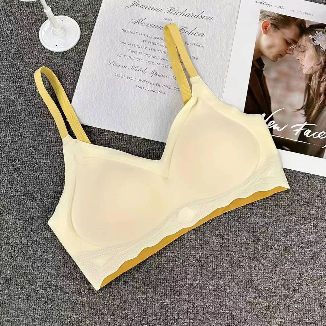 Nuevo estilo de verano brillante sin marcas cómodas ropa interior brillante sexy desnudo sujetador contra el pecho contra la caída del sujetador