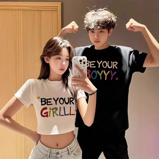 Summer Pure Cotton Short-Sleeved T-Shirt Couple Wear Lazy Style Loose Niche Design Tops for Men and Women Student Trendy Class Uniforms