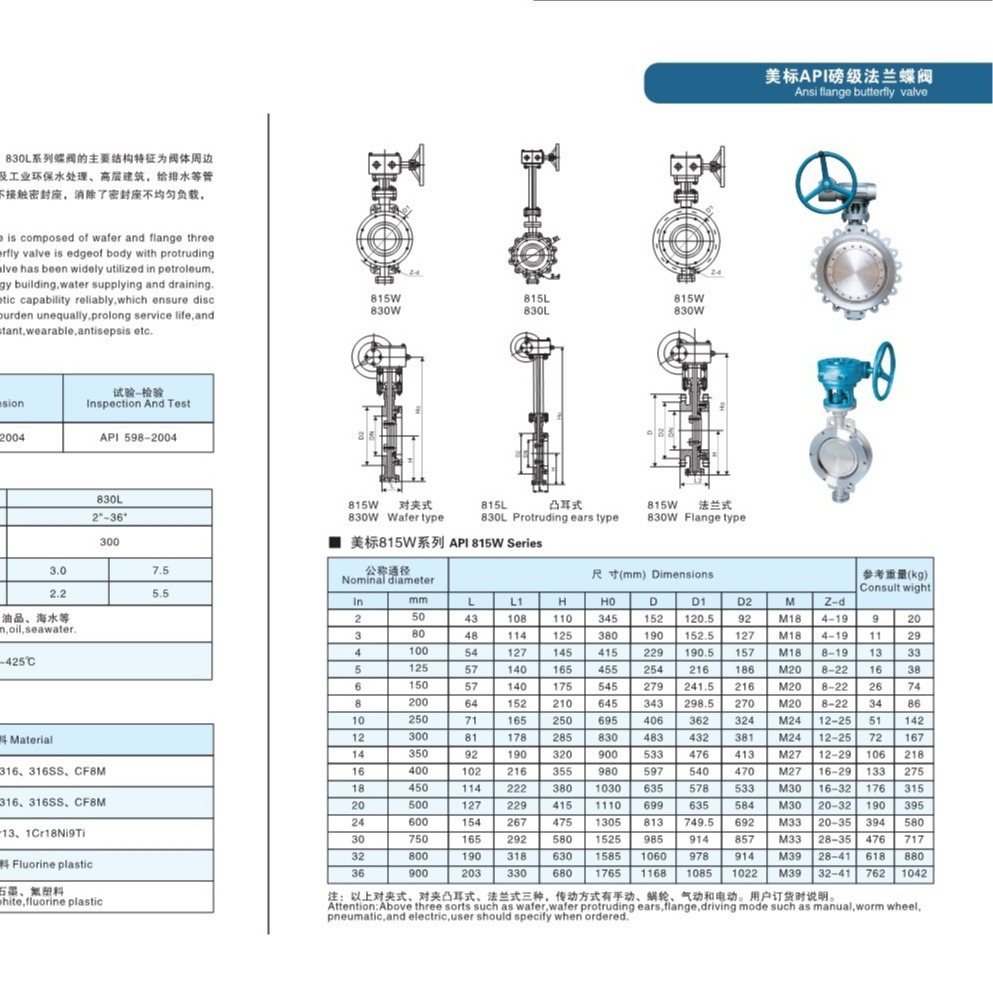 CSDF阀门 美标API磅级法兰蝶阀  专业制造大量库存