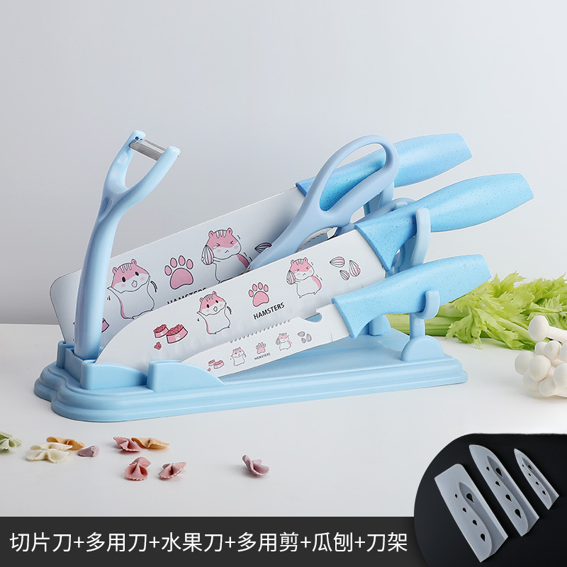 Kit de cuchillos de cocina para bebés 2 - en - 1 Kit de cuchillos de cocina de acero inoxidable
