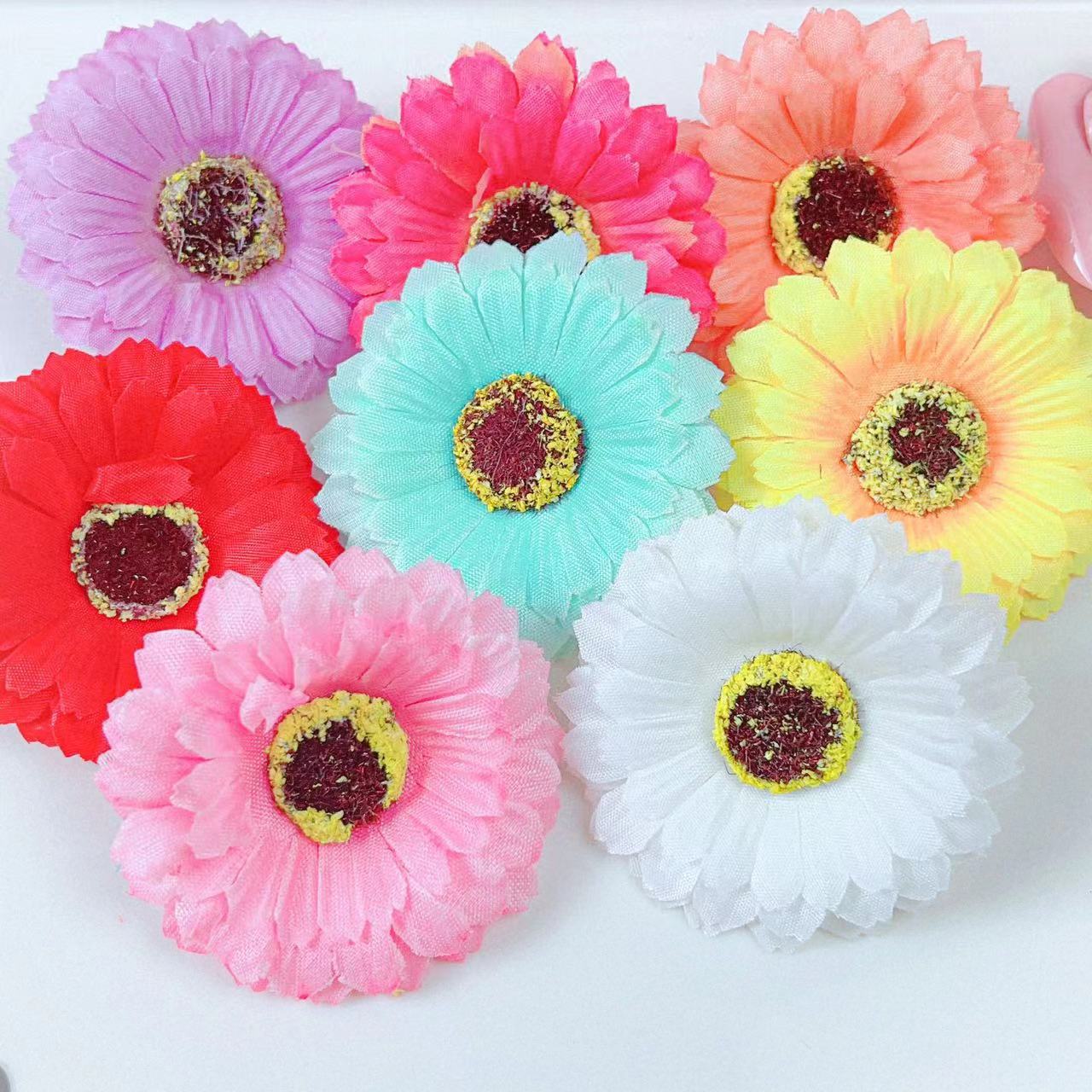 厂家直销6cm太阳花向日葵向日葵diy帽子鞋花格格帽仿真非洲菊花朵