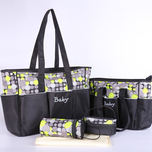 New Style Polka Dot Fashion Crossbody Large Capacity Mommy Bag Set of Five Outing Baby Maternity Bag Handheld Single Shoulder Mother Bag
