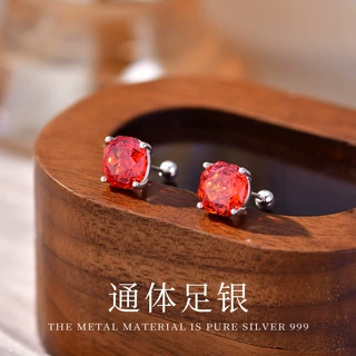 C02319   红色锆石耳钉
