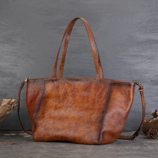 Leather capacious bag strap one shoulder, shoulder bag, shopping bag, genuine leather