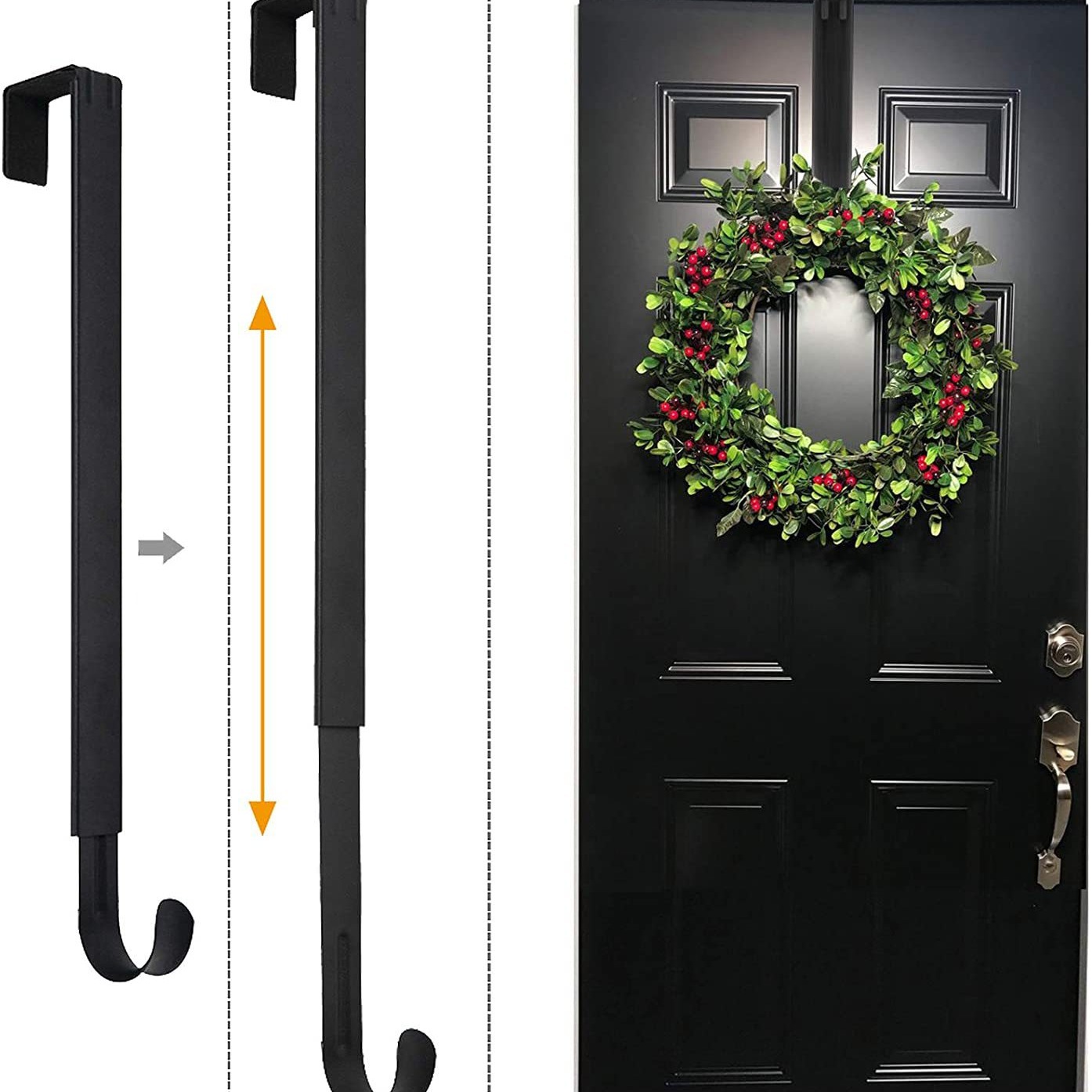 Factory Direct Supply Amazon Christmas Wreath Hooks Holiday Decoration Supplies Door Hangings Telescopic Hooks Behind the Door