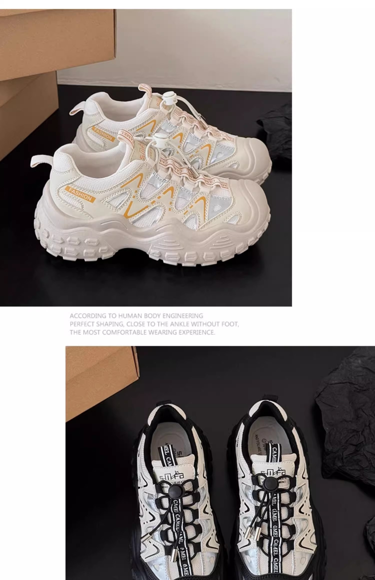 Modele noi de încălțăminte pentru femei cu tocuri cu platformă și talpă groasă care sporesc înălțimea și pantofi cu șireturi pentru mărimi mari_voghion.com