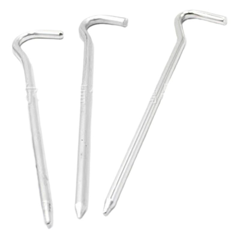 Outdoor Camping Supplies Tent Accessories with Pointed Question Mark-Shaped Windproof Fixed Galvanized Iron Tent Ground Stakes for Wind Reinforcement