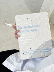 英文潑墨適用蘋果iPad保護套2022平板外殼帶筆槽11英寸磁吸亞克力