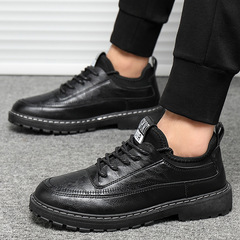 Autumn/Winter New Men's Shoes Slip-On Shoes Men's Slip-On Casual Shoes Breathable Height Increasing Martin Boots Waterproof Work Shoes