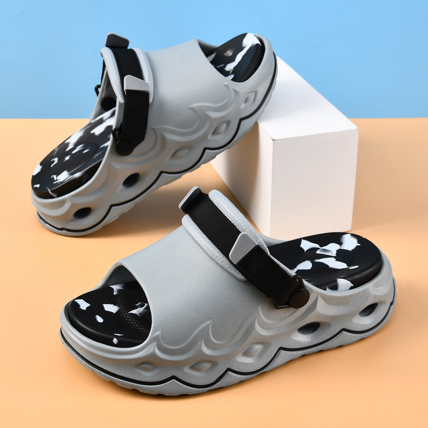 Zapatillas casuales hombres perezosos de un pie pareja de verano nueva sensación de pisar mierda antideslizante y desodorante suela suave desgaste desgaste