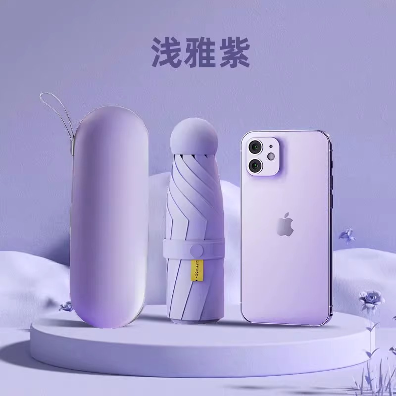 50% de descuento en mini cápsula portátil paraguas solar protección UV paraguas solar regalo publicidad paraguas lote