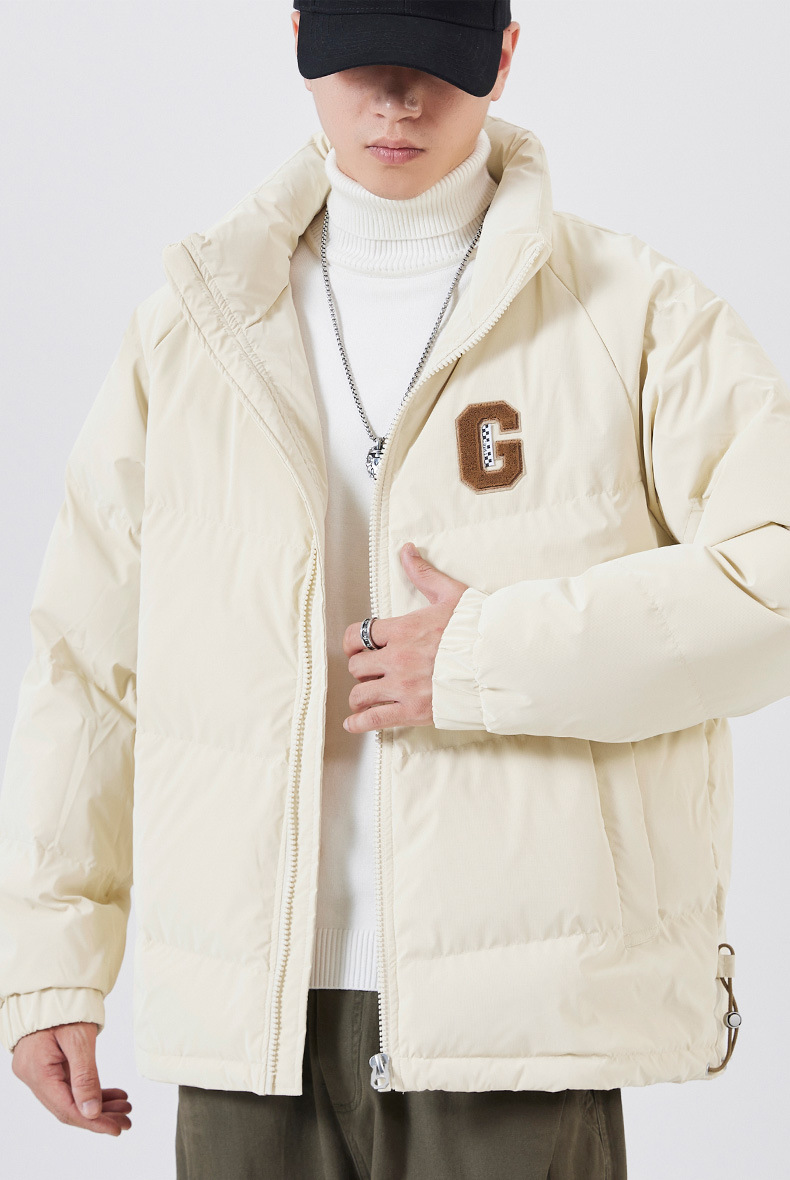Men's Down Jacket Stand Up Collar Short Winter Warm Puffer Coat_voghion.com