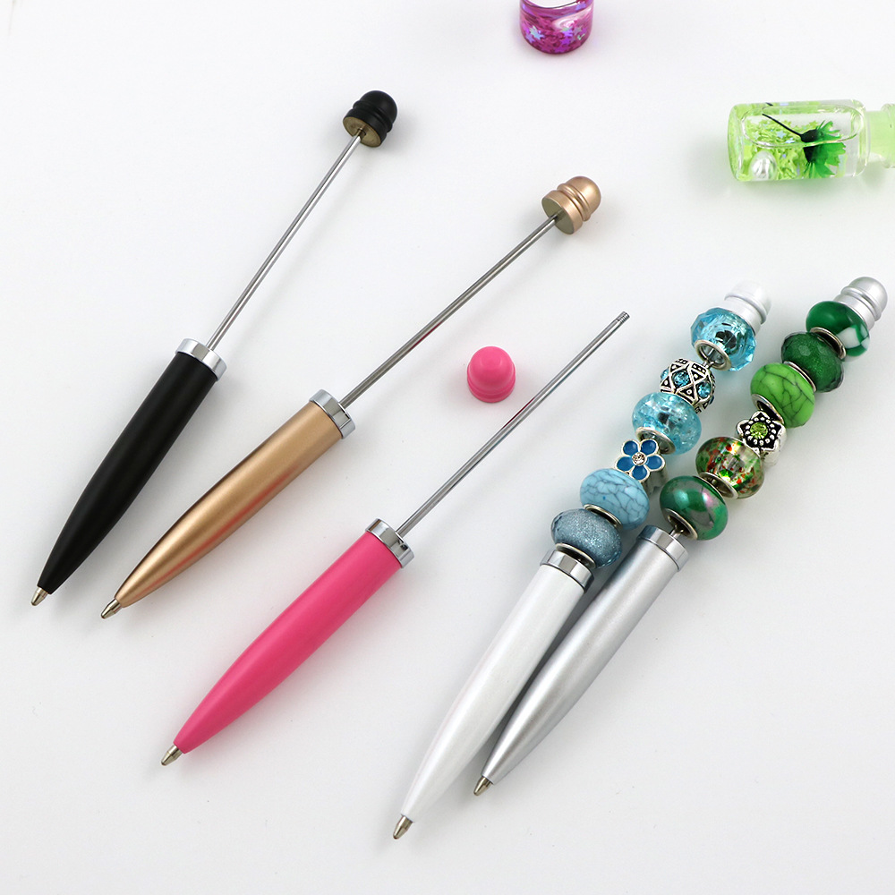 Pluma de pantalla táctil de metal al por mayor bricolaje bolígrafo de cuentas hecho a mano bolígrafo capacitor tres en uno beadable pen