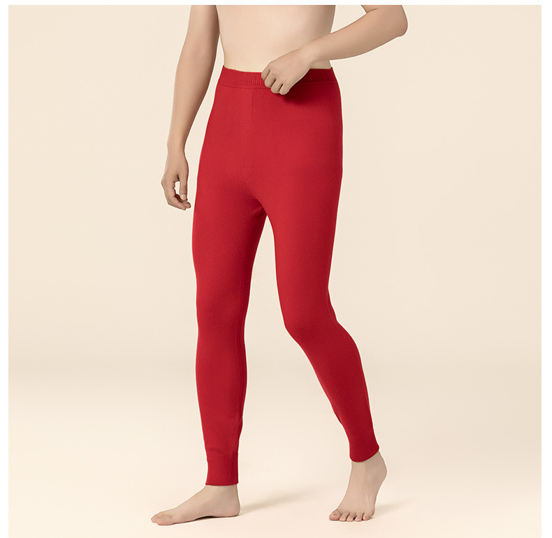 Quần legging cashmere nam nữ cao cấp lưng cao giữ ấm dệt kim — Màu xám đậm của nam giới chi tiết 22