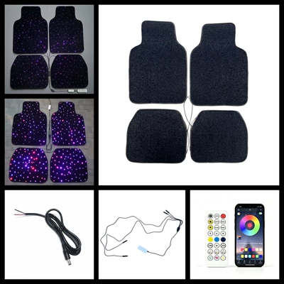 Car mats modified fabric Universal Foot Pad - universal-rgb-mixed-white-light-voice-control-with-dc-cable