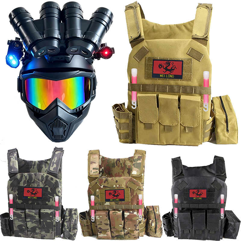 Delta Force Children's Tactical Vest Bulletproof Jacket Weilong Helmet Cosplay Special Forces Military Equipment