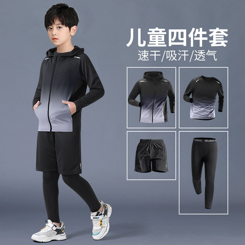 Trajes deportivos infantiles otoño rápido secado baloncesto fútbol entrenamiento ropa de entrenamiento de niños corren ropa de invierno juvenil fitness