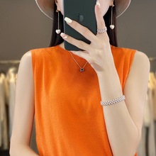 薄款羊毛针织吊带毛衣夏季新款圆领宽松打底衫内搭无袖坎肩上衣女