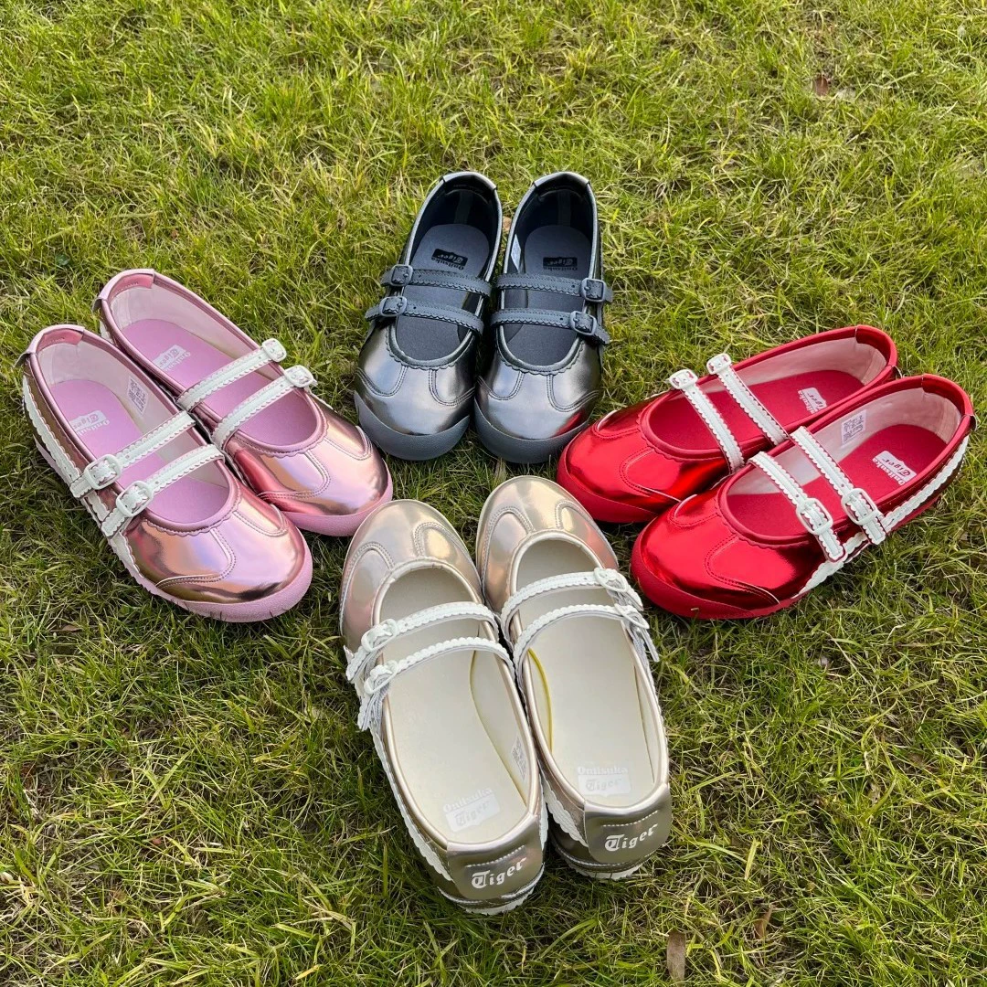Purehara Tiger Onitsuka Tiger TRGS полупрозрачный рот балетная модель Mary Jane женские нескользящие обувь с мягкой подошвой повседневная обучающая обувь