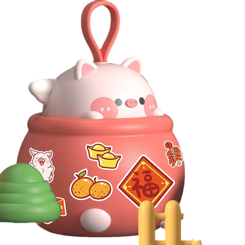 De los niños de dibujos animados Lucky bolsa alcancía juguete gran capacidad caja ahorro con llave DIY adornos hechos a mano