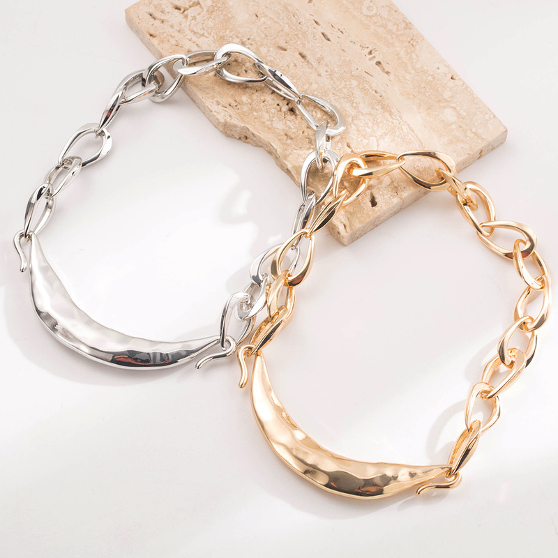 Heming Accessories Za Same Style Trendy New Stackable Chain Necklace Thick Chain Necklace Light Luxury Niche Neck Accessory